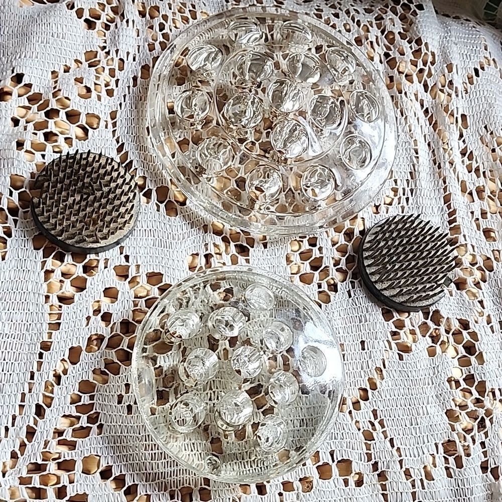 Antique Vtg Floral Frogs Instant Collection